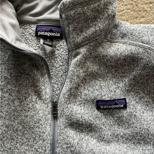 Patagonia Women's Better Sweater quarter 1/4-Zip Fleece ~ Birch White ~ XL